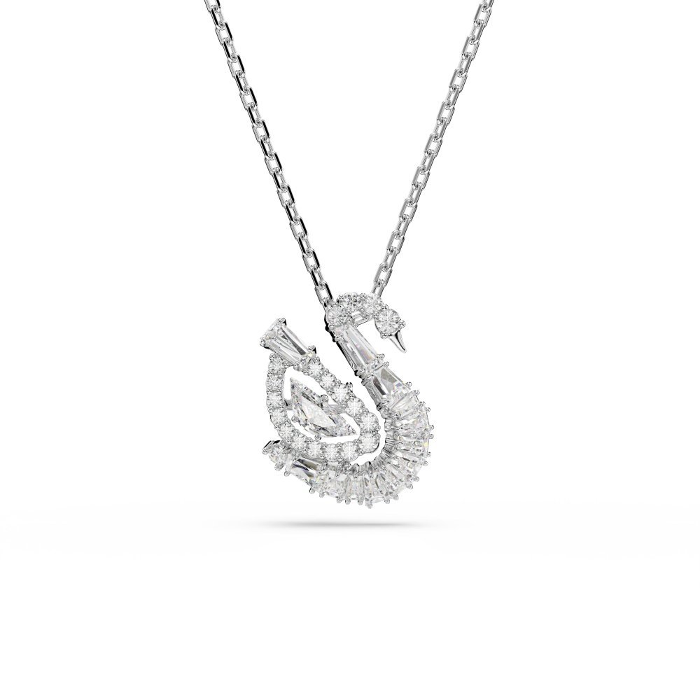 Swarovski - Pendente Swan - Zirconia - Placcatura Rodio