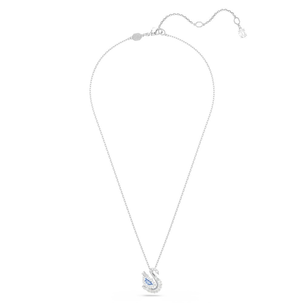 Swarovski - Pendente Swan - Zirconia Blu - Placcatura Rodio