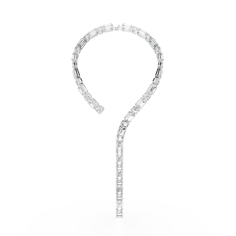 Swarovski - Collana Millenia - Cristalli Bianchi - Placcatura Rodio
