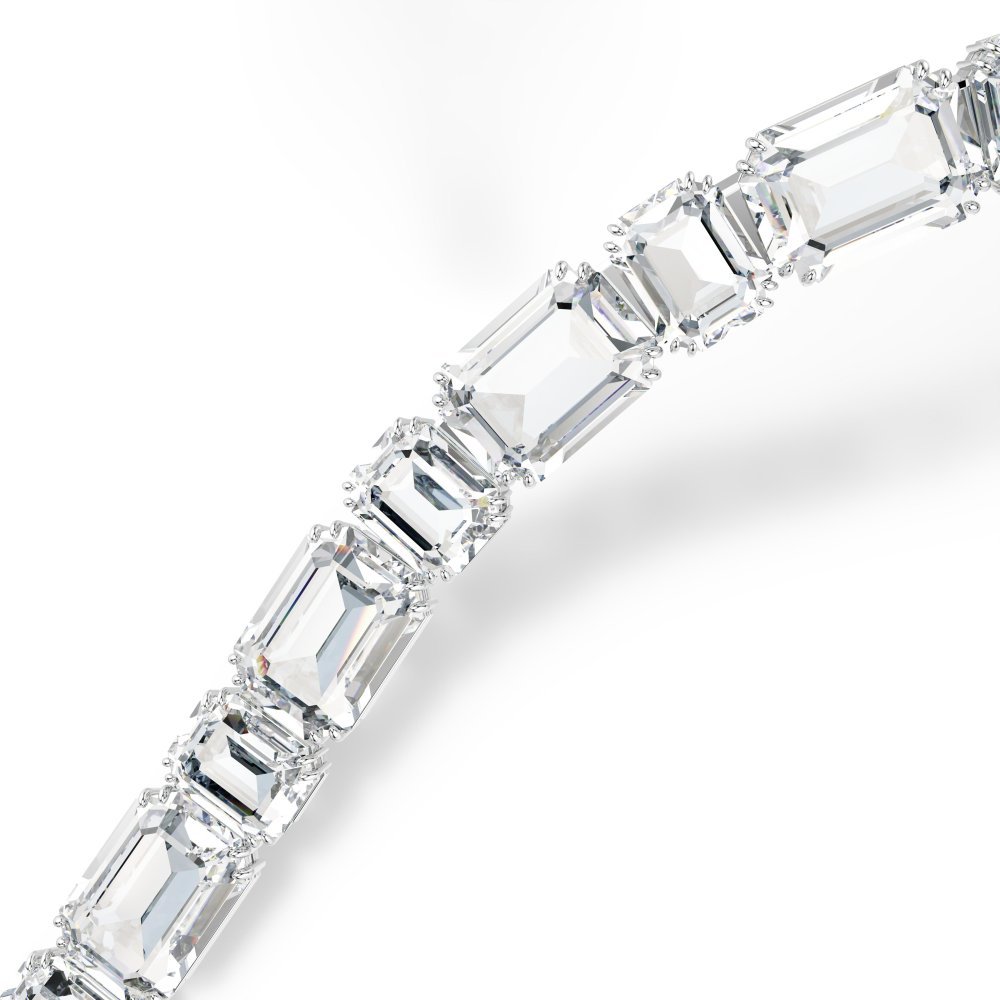 Swarovski - Collana Millenia - Cristalli Bianchi - Placcatura Rodio