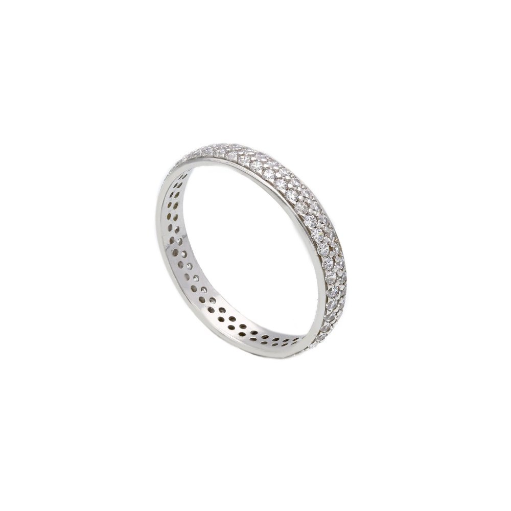 Songa Antonio - Anello Eternity - Oro Bianco - Zirconia Cubica