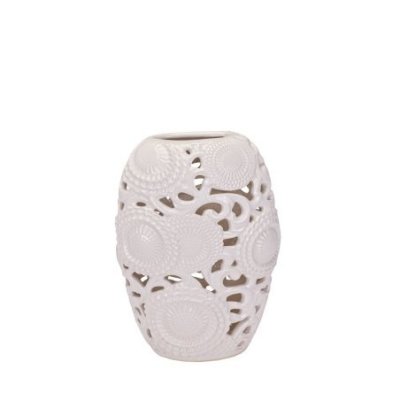 Henriette - Vaso Kyoto - Ceramica Bianco - 15X20 Cm
