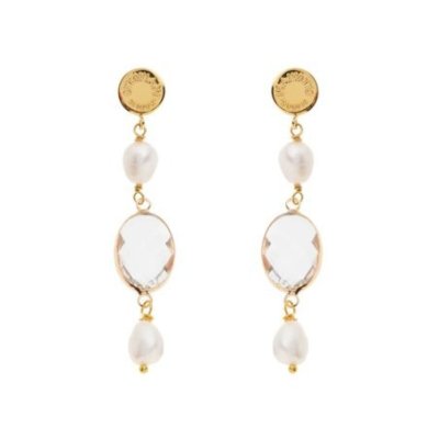 Ottaviani - Orecchini Pendenti - Placcati Oro - Cristalli E Perle