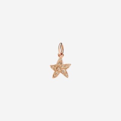 Dodo - Ciondolo Stellina Oro Rosa - Diamanti Brown 9K
