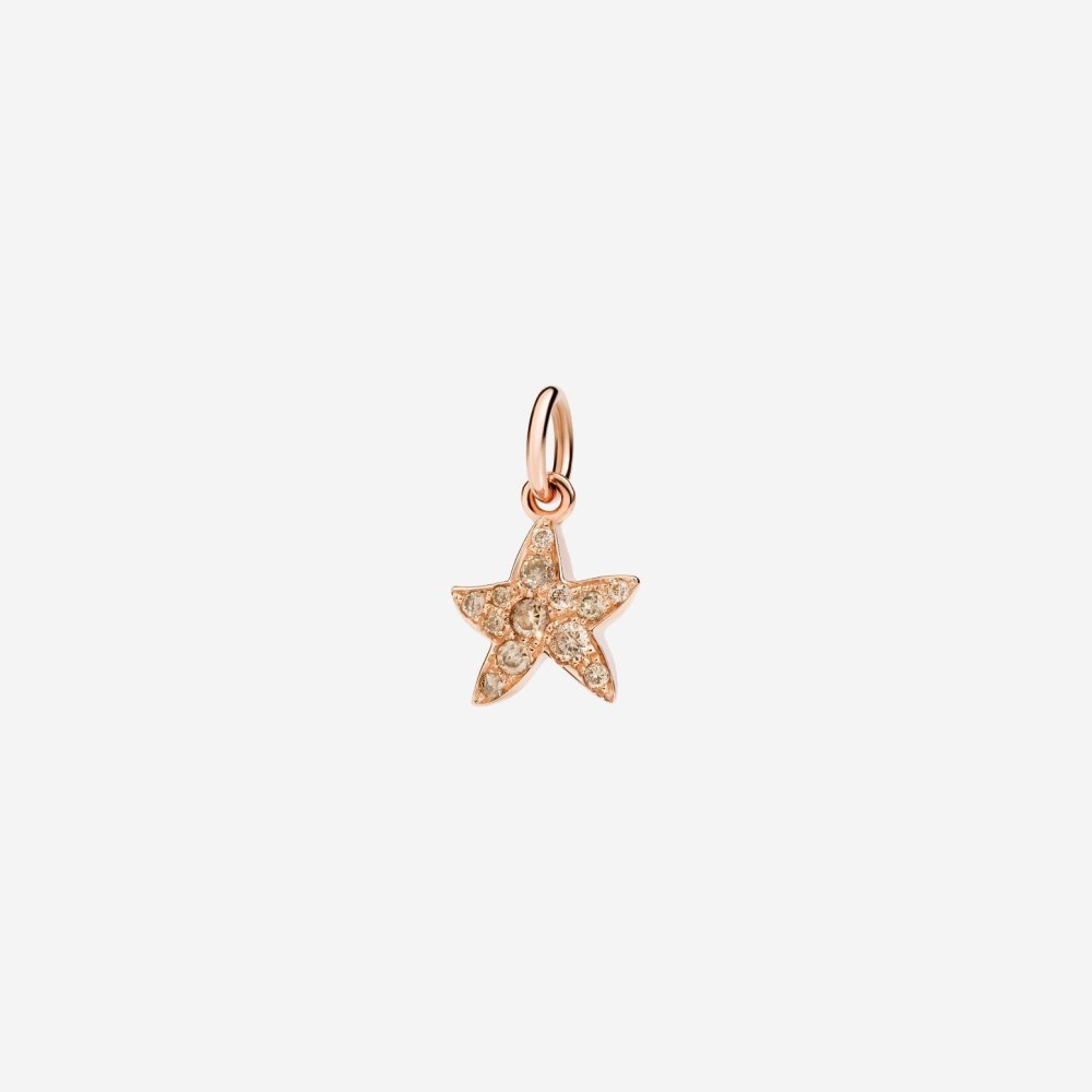 Dodo - Ciondolo Stellina Oro Rosa - Diamanti Brown 9K