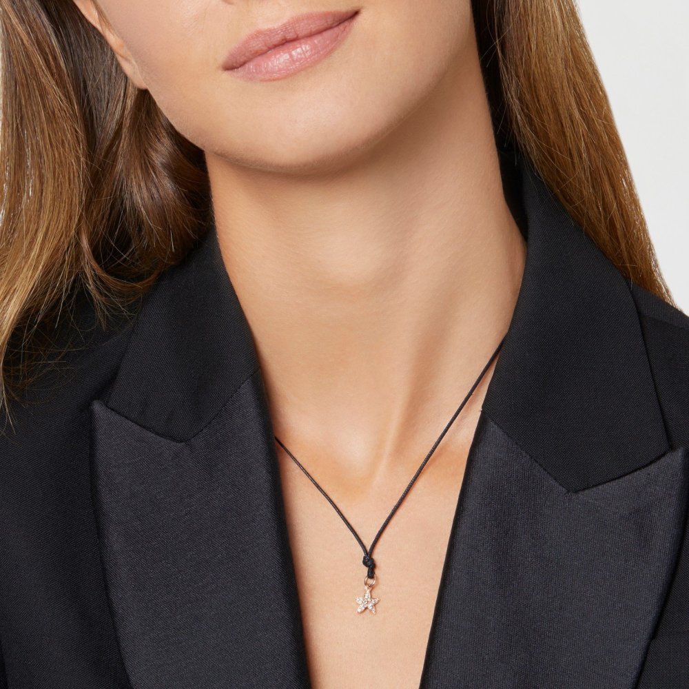 Dodo - Ciondolo Stellina Oro Rosa - Diamanti Brown 9K