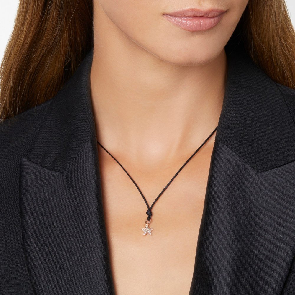 Dodo - Ciondolo Stellina Oro Rosa - Diamanti Brown 9K