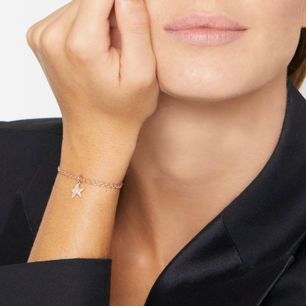 Dodo - Ciondolo Stellina Oro Rosa - Diamanti Brown 9K