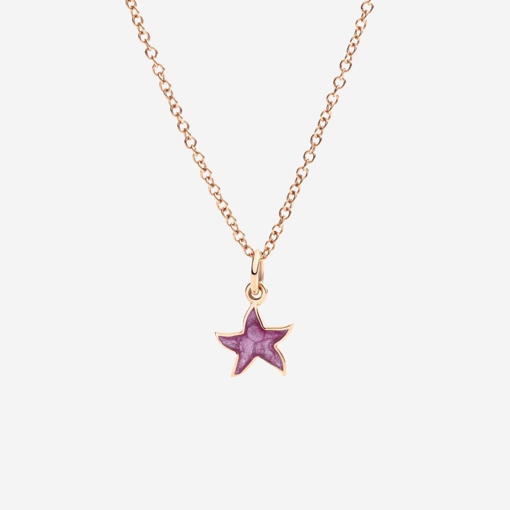 Dodo - Ciondolo Stellina - Oro Rosa - Smalto Viola