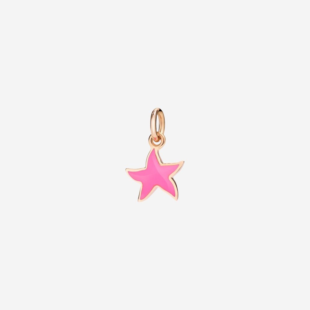 Dodo - Ciondolo Stellina - Oro Rosa 9K - Smalto Rosa Fluo
