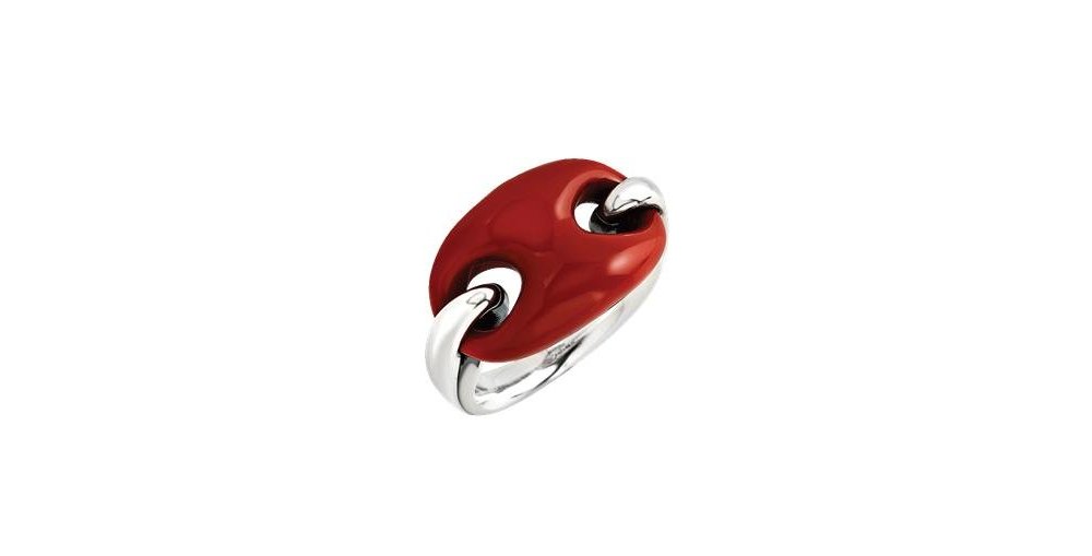 Chantecler - Anello Capriness - Argento - Resina Corallo