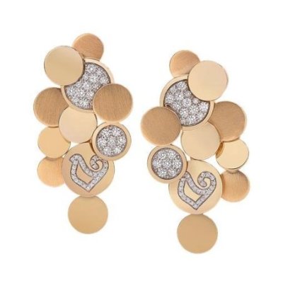 Chantecler - Orecchini Paillettes - Oro Rosa - Diamanti