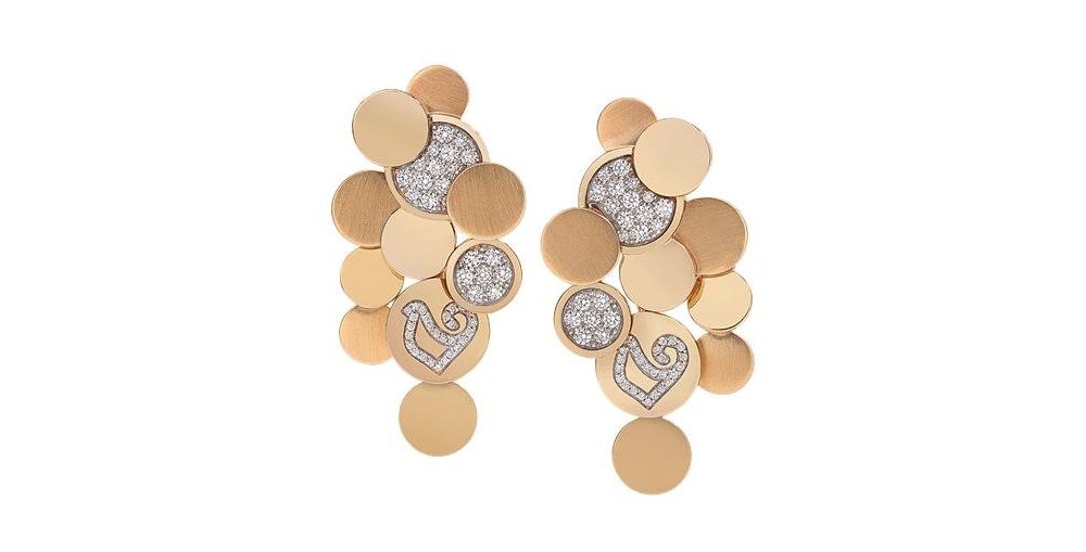 Chantecler - Orecchini Paillettes - Oro Rosa - Diamanti