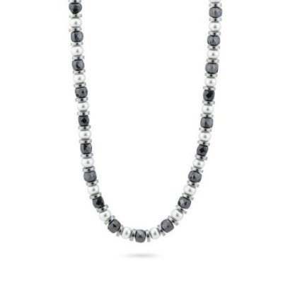 Boccadamo - Collana Uomo Agr249N - Acciaio - Onice E Perle
