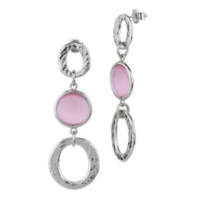 Boccadamo - Orecchini Pendenti - Cristalli Rosa Chiaro - Moduli Circolari