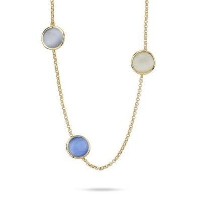 Boccadamo - Collana Xgr742Db - Oro Giallo - Cristalli Blu Marino