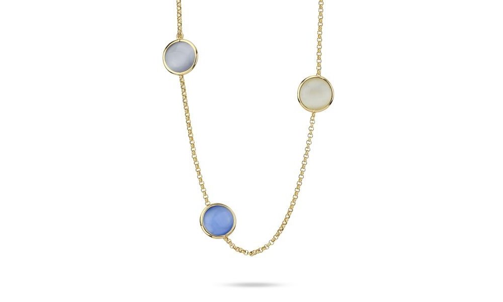 Boccadamo - Collana Xgr742Db - Oro Giallo - Cristalli Blu Marino