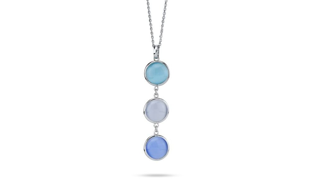 Boccadamo - Collana Xgr741B - Cristalli Celeste - Grigio - Blu Marino