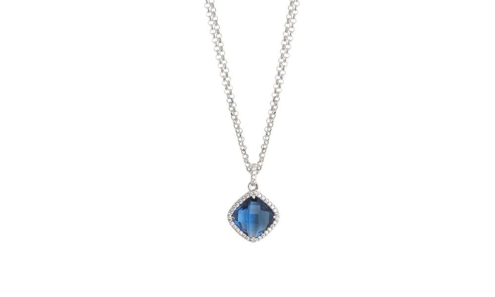 Boccadamo - Collana Doppio Filo - Cristallo Blue Montana - Zirconi