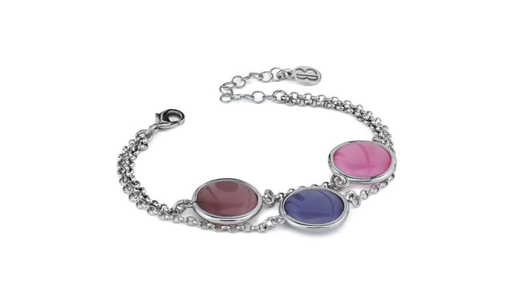 Boccadamo - Bracciale Xb1040V - Cristalli Viola - Doppia Catena