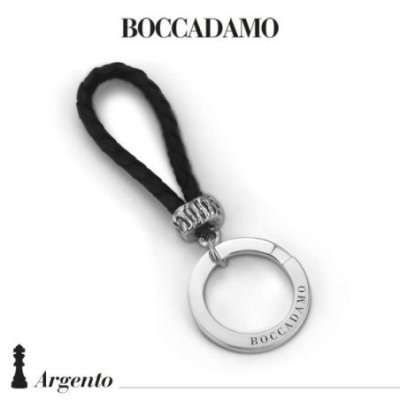 Boccadamo - Portachiavi Scooby Doo - Pelle Nera - Argento 925
