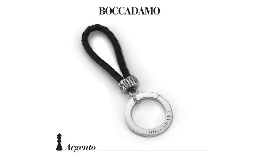Boccadamo - Portachiavi Scooby Doo - Pelle Nera - Argento 925