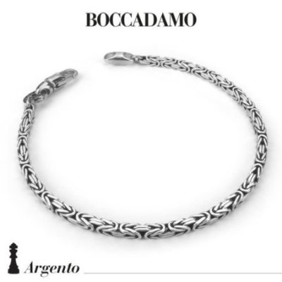 Boccadamo - Bracciale Maglia Bizantina Quadrata - Argento 925 - Fatto A Mano