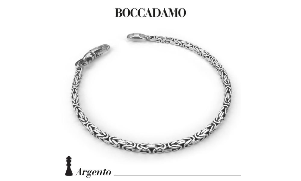 Boccadamo - Bracciale Maglia Bizantina Quadrata - Argento 925 - Fatto A Mano