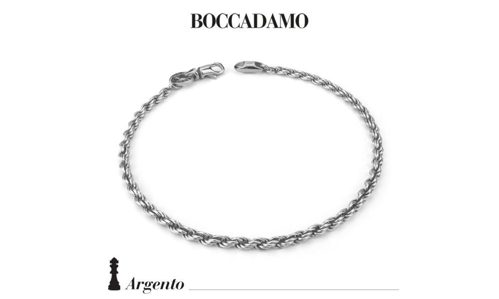 Boccadamo - Bracciale Maglia Corda Piccola - Argento 925 - Uomo