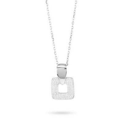 Boccadamo - Gr919 Collana Argento - Pendente Quadrato - Zirconi