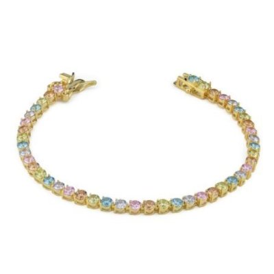 Boccadamo - Bracciale Tennis - Oro Giallo - Zirconi Multicolor