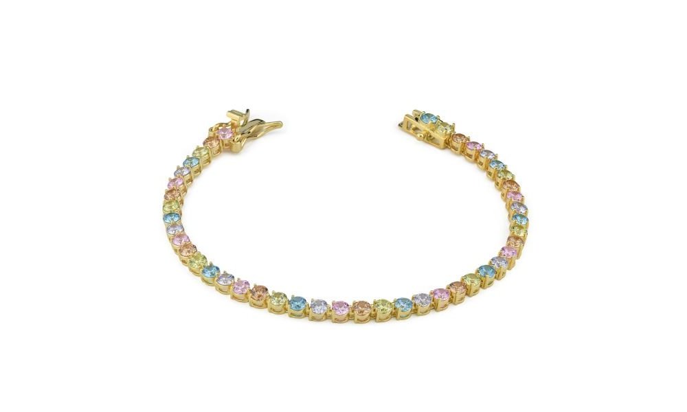 Boccadamo - Bracciale Tennis - Oro Giallo - Zirconi Multicolor