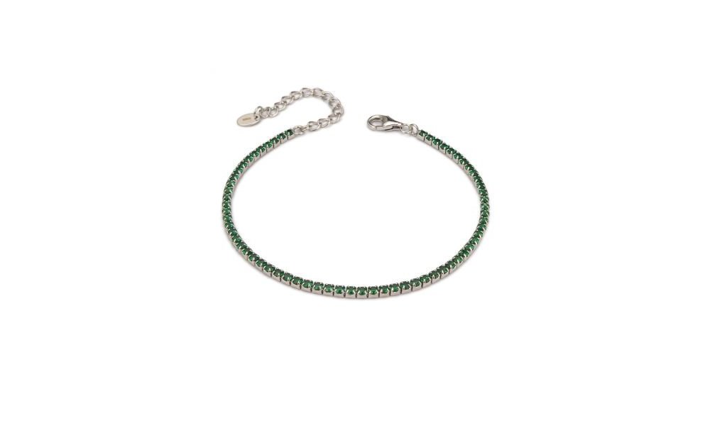 Boccadamo - Bracciale Tennis Argento - Zirconi Verde Smeraldo