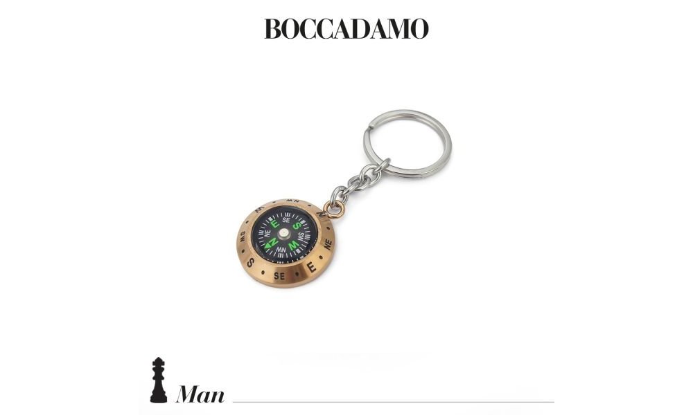 Boccadamo - Portachiavi Con Bussola - Acciaio - Pvd Rosa