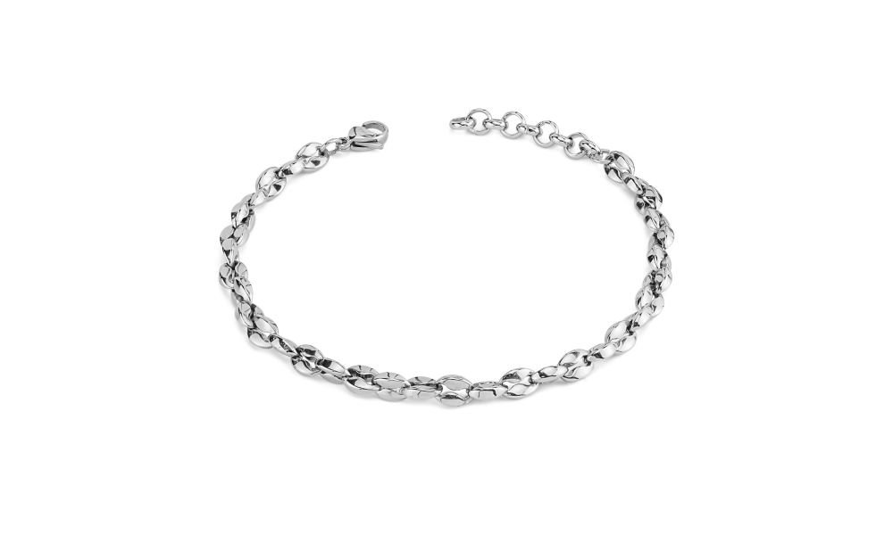 Boccadamo - Abr746 Bracciale Uomo - Acciaio - Maglia Marina