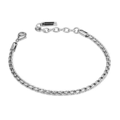 Boccadamo - Abr747 Bracciale Uomo - Acciaio Rodiato - Maglia Snake