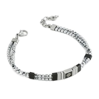 Boccadamo - Bracciale Uomo Maglia Cubica - Acciaio - Rosa Dei Venti