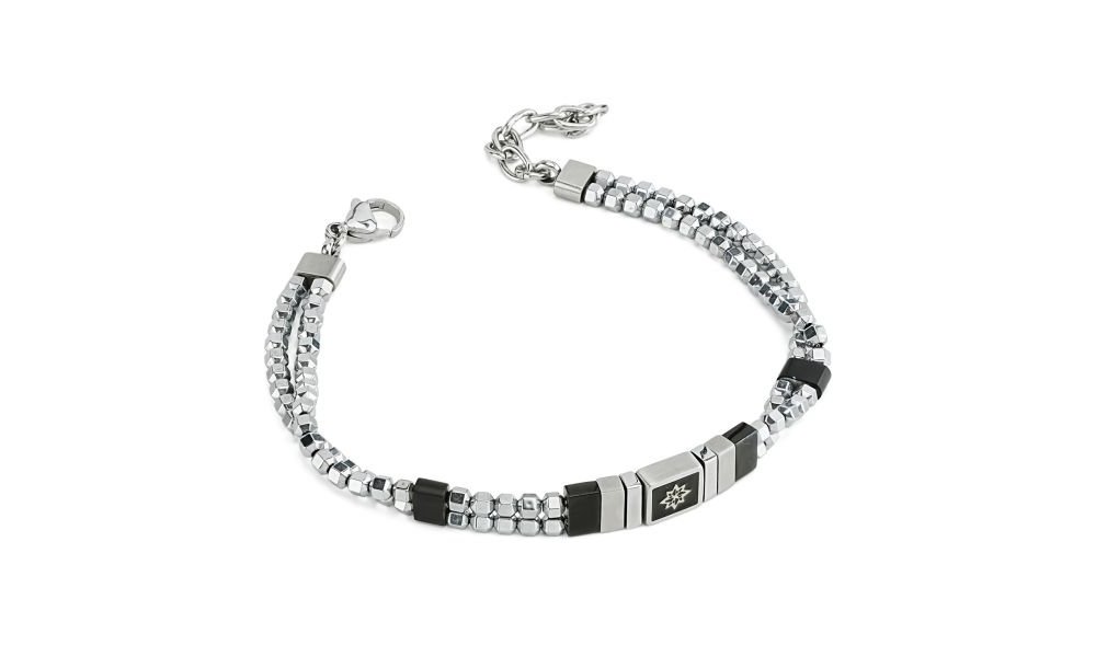 Boccadamo - Bracciale Uomo Maglia Cubica - Acciaio - Rosa Dei Venti