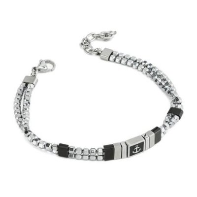 Boccadamo - Bracciale Uomo Maglia Cubica - Acciaio - Àncora