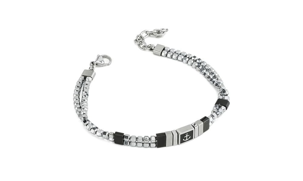 Boccadamo - Bracciale Uomo Maglia Cubica - Acciaio - Àncora