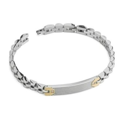 Boccadamo - Bracciale Uomo Abr738 - Acciaio - Placcato Oro