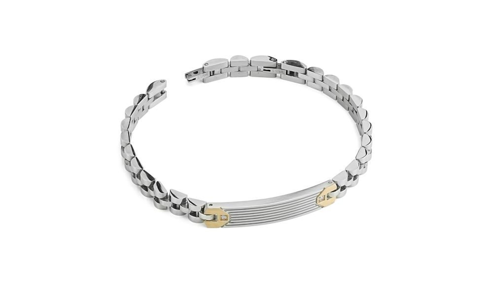 Boccadamo - Bracciale Uomo Abr738 - Acciaio - Placcato Oro