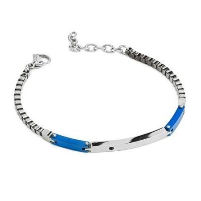 Boccadamo - Bracciale Uomo Maglia Cubica - Acciaio - Giallo Ambra