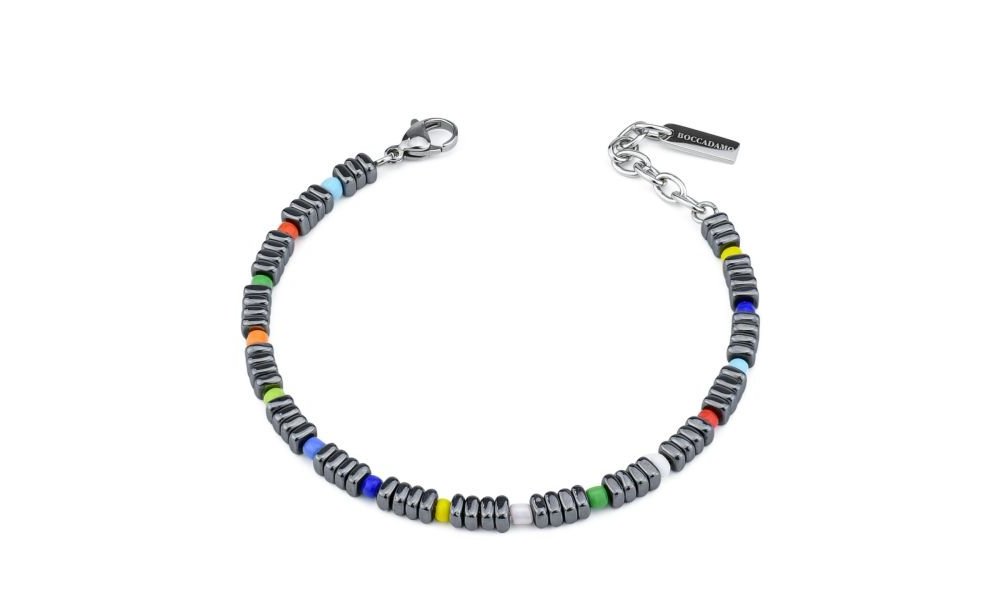 Boccadamo - Abr699 Bracciale Uomo - Acciaio - Inserti Colorati