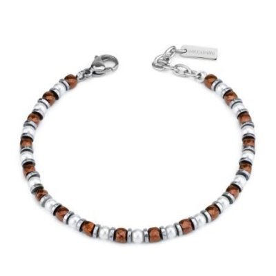 Boccadamo - Bracciale Uomo - Occhio Di Tigre - Perle Sintetiche