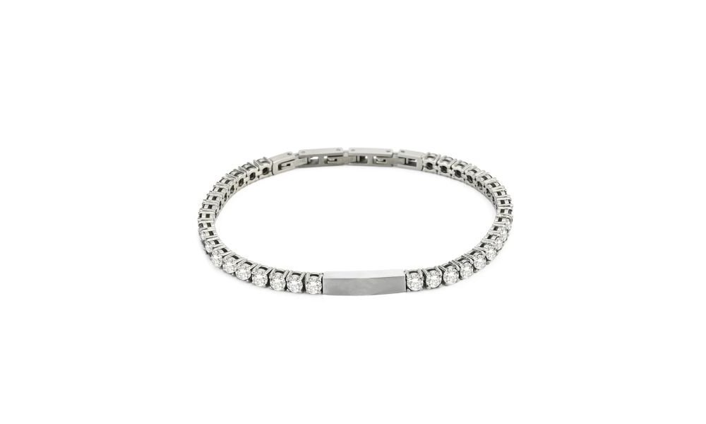 Boccadamo - Bracciale Abr671 - Zirconi Bianchi - Centrale Nero