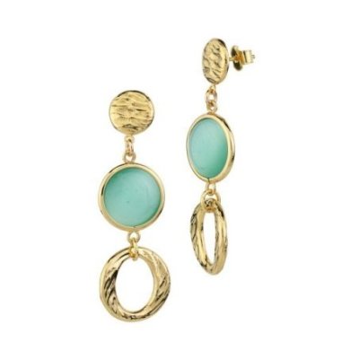 Boccadamo - Xor755Dt Orecchini Pendenti - Oro Giallo - Cristalli Verde