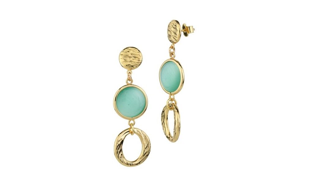 Boccadamo - Xor755Dt Orecchini Pendenti - Oro Giallo - Cristalli Verde