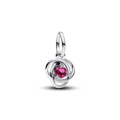 Charm Pendente Cerchio Eterno Rosa  Ottobre