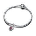 Charm Pendente Cerchio Eterno Rosa  Ottobre
